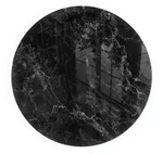 Tulup Glasplatte, Schwarz, Glas, Rund, 80x80x0.4 cm, Kleinm&ouml;bel, Kamine &...