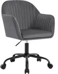 Woltu Drehstuhl, Dunkelgrau, Textil, Drehkreuz, 58x80x58 cm, Arbeitszimmer,