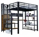 Stilvora Hochbett, Schwarz, Metall, 9 F&auml;cher, 140x200 cm, Kinder- &...
