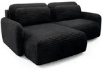 Fun M&ouml;bel Ecksofa, Schwarz, Textil, Ottomane links, 240x165 cm, Wohnzimmer, Sofas &