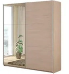 Parisot Meuble Kleiderschrank, Eiche, Holzwerkstoff, Metall, Glas,...