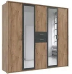 luma-home Dreht&uuml;renschrank, Eiche, Graphit, Holzwerkstoff, Nachbildung, 4...