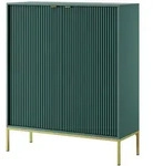 Masseno Highboard, Hellgr&uuml;n, Gold, Holzwerkstoff, 104x125x39 cm, Wohnzimmer,