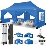 Faltpavillon, Blau, Textil, 300x300x600 cm, Sonnen- & Sichtschutz, Pavillons &