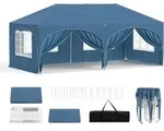 Woltu Pavillon,, Blau, Metall, 300x250x600 cm, Sonnen- & Sichtschutz, Pavillons &