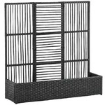 Outsunny Polyrattan, Schwarz, Metall, 29x103x103 cm, Gartenzubeh&ouml;r, Hochbeete