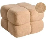 Beliani Pouf, Beige, Textil, Quadratisch, 60x44x60 cm, Wohnzimmer, Hocker, Poufs