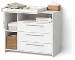 Livinity&reg; Wickelkommode, Wei&szlig;, Holzwerkstoff, 1 F&auml;cher, 3 Schubladen,...