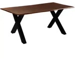 SAM Esstisch, Kastanien, Schwarz, Holz, Echtholz,Akazie, Quadratisch, 200x77x100 cm,