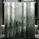 Duschvorhang, Gr&uuml;n, Textil, 200x200 cm, Badtextilien, Duschvorh&auml;nge