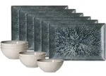 Ritzenhoff Breker Brunch-Set, Blau, Grau, Keramik, 12-teilig, Rund, 2x2x2 cm, Essen &