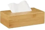 Relaxdays Kosmetikt&uuml;cherbox, Hellbraun, Holz, 27.5x8.5x15.5 cm, Badaccessoires,