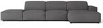 Selsey Ecksofa, Dunkelgrau, Kunststoff, 3-Sitzer, Ottomane rechts,L-Form, 350x166 cm,