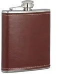 Relaxdays Flachmann, Braun, Metall, Kunststoff, 9.5x12.5x2 cm, Essen & Trinken,