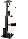 eluno Stand-Wc-Garnitur, Schwarz, Metall, 28x67x20 cm, Badezimmer, WC...
