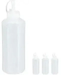 Relaxdays Quetschflasche, Transparent, Kunststoff, 8x26x8 cm, Tischkultur &