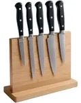 Relaxdays Messerblock, Hellbraun, Holz, Metall, Bambus, 30x22x10 cm, Kochen,