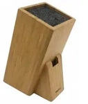 Kinghoff Messerblock, Braun, Naturmaterialien, 10.5x10.5x10.5 cm, Kochen,