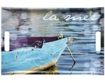 Lashuma Tablett, Blau, Kunststoff, Wasser/Strand/Meer, Rechteckig, 31x3x47 cm,