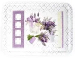 Lashuma Tablett, Flieder, Kunststoff, Baum/Pflanze/Natur, Rechteckig, 37x2x50...