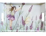 Lashuma Tablett, Lila, Kunststoff, Floral, Rechteckig, 31x3x47 cm,...