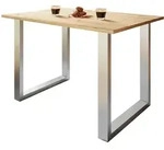 Mid.you Schreibtisch, Silber, Honigeiche, Holzwerkstoff, rechteckig, Kufe, 80x76x110