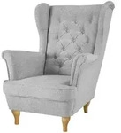Beautysofa Chesterfield-Sessel, Hellgrau, Holz, 1-Sitzer, 82x102x92 cm,...