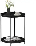 Woltu Couchtisch, Schwarz, Metall, S&auml;ule, 44x53x44 cm, Wohnzimmer,...