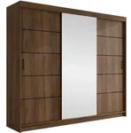 Mirjan24 Schiebet&uuml;renschrank, Nussbaum, Kunststoff, Rechteckig,Rechteckig,