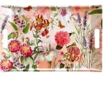Lashuma Tablett, Dunkelrosa, Kunststoff, Floral, Rechteckig, 35x3x54 cm,