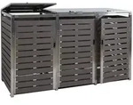 Proregal M&uuml;lltonnenbox, Anthrazit, Metall, 200x120x85 cm, Aufbewahrung &