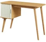 [en.casa] Schreibtisch, Creme, Holz, Holzwerkstoff, Bambus,...