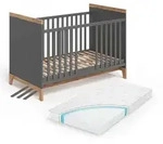VitaliSpa Babybett, Grau, Eiche Artisan, Holzwerkstoff, Babym&ouml;bel, Babybetten,