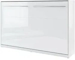 Mirjan24 Schrankbett, Wei&szlig; Hochglanz, Holzwerkstoff, Rechteckig, 120x200 cm,