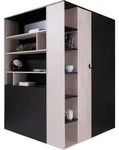 Masseno Dreht&uuml;renschrank, Wei&szlig;, Holzwerkstoff, 16 F&auml;cher, 3 Schubladen,