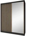 Beautysofa Schwebet&uuml;renschrank, Schwarz, Eiche Artisan, Holzwerkstoff, 4...