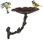 Relaxdays Vogeltr&auml;nke, Braun, Metall, 17x20x21 cm, Gartenzubeh&ouml;r, Gartenpflege,