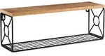 Beliani Wandregal, Hellbraun, Schwarz, Braun, Metall, 42x13x11 cm, Badezimmer,