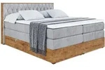 Altdecor Boxspringbett, Grau, Holzwerkstoff, H3 + H4, H&ouml;he ca. 38 cm, 200x200...