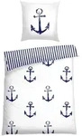 Schiesser Bettw&auml;sche Marina, Wei&szlig;, Textil, Graphik, 135x200 cm, pflegeleicht,