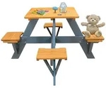 Coemo Kinder-Picknicktisch, Braun, Holz, CE, Gartenm&ouml;bel, Kinder-Gartenm&ouml;bel