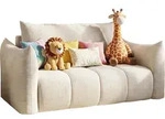 WFL Group Schlafsofa, Creme, Kunststoff, 3-Sitzer, 120x86x101 cm, Kinderzimmer &