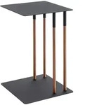 Yamazaki Beistelltisch, Schwarz, Holz, Echtholz, U-Form,L-Form, 35x55x35 cm,