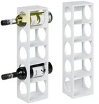 Relaxdays Weinregal, Wei&szlig;, Holz, 14x53x12 cm, Wohnzimmer, Regale, Weinregale