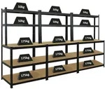Proregal Werkbank, Schwarz, Metall, Rechteckig, 300x180x60 cm, Freizeit,...