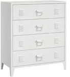 [en.casa] Metallschrank, Wei&szlig;, Metall, 4 Schubladen, Rechteckig, 80x92x40 cm,
