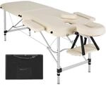 tectake Massageliege, Beige, Metall, 60x89x205 cm, Freizeit, Wellness, K&ouml;rperpflege,