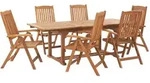 Beliani Gartenm&ouml;bel, Hellbraun, Holz, 6-Sitzer, Gartenm&ouml;bel, Gartenm&ouml;bel-Sets
