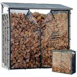 Quick Star Kaminholzregal, Grau, Transparent, Metall, 185x185x70 cm,...