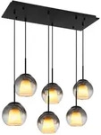 Globo Lighting H&auml;ngeleuchte, Schwarz, Glas, F, 38x120x90 cm, Lampen &...